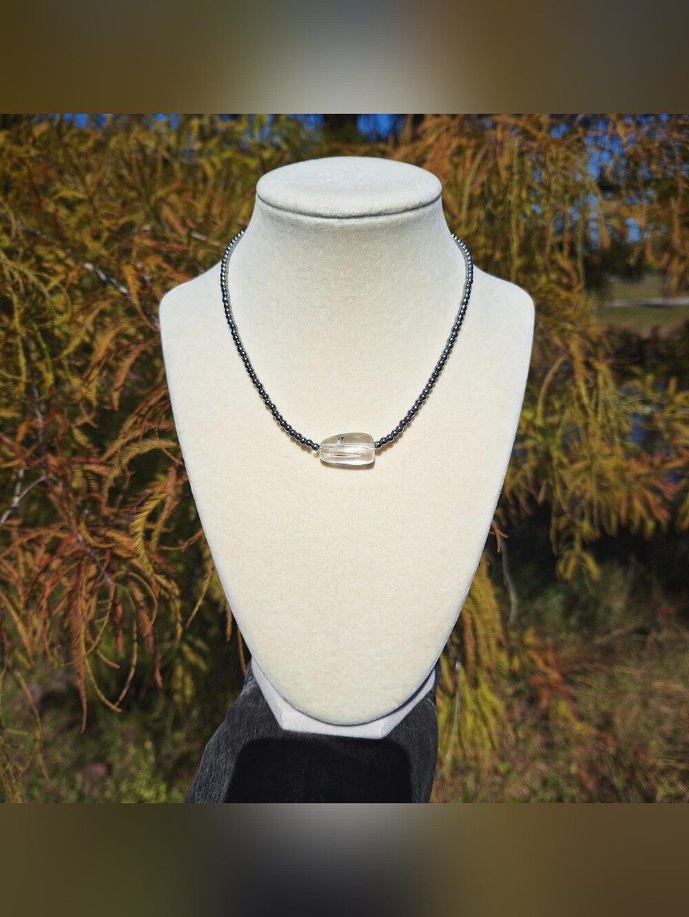 Clear Quartz & Hematite Necklace ~ Handcrafted Jewelry